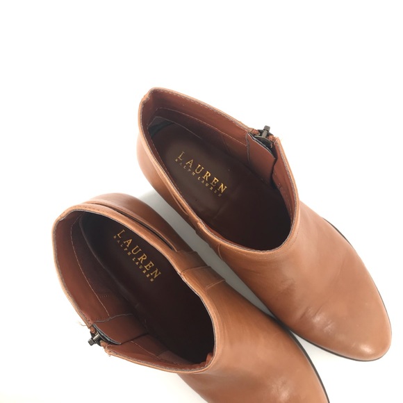 Lauren Ralph Lauren Leather Tan Brown Bootie Sz 9 - Picture 5 of 8